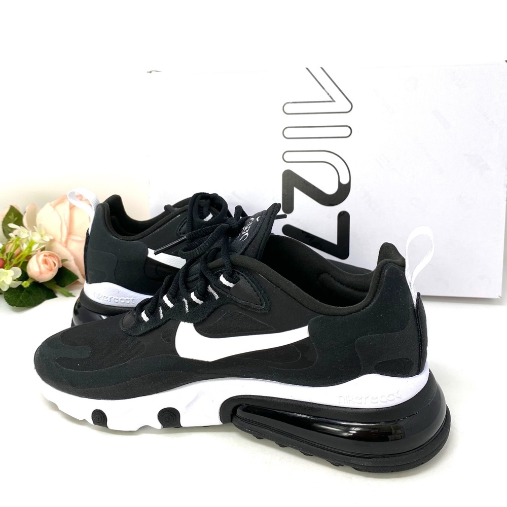 Nike Air Max 270 React Black White W AUTHENTIC - Picture 3 of 8